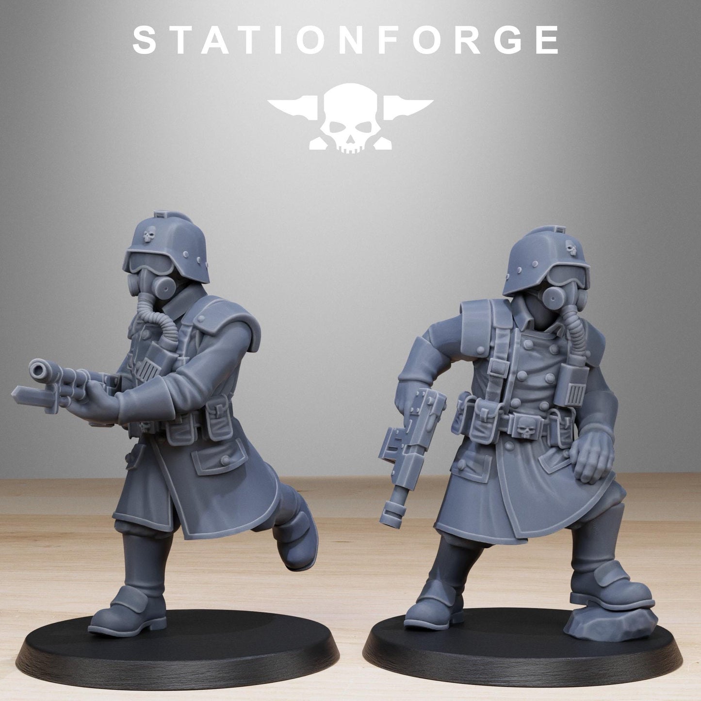 Grimguard Militants, Death Korps Proxy, Sci-Fi Wargames Miniatures by STATIONFORGE