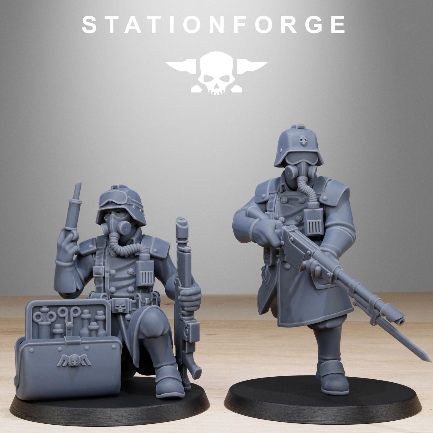 Grimguard Militants, Death Korps Proxy, Sci-Fi Wargames Miniatures by STATIONFORGE