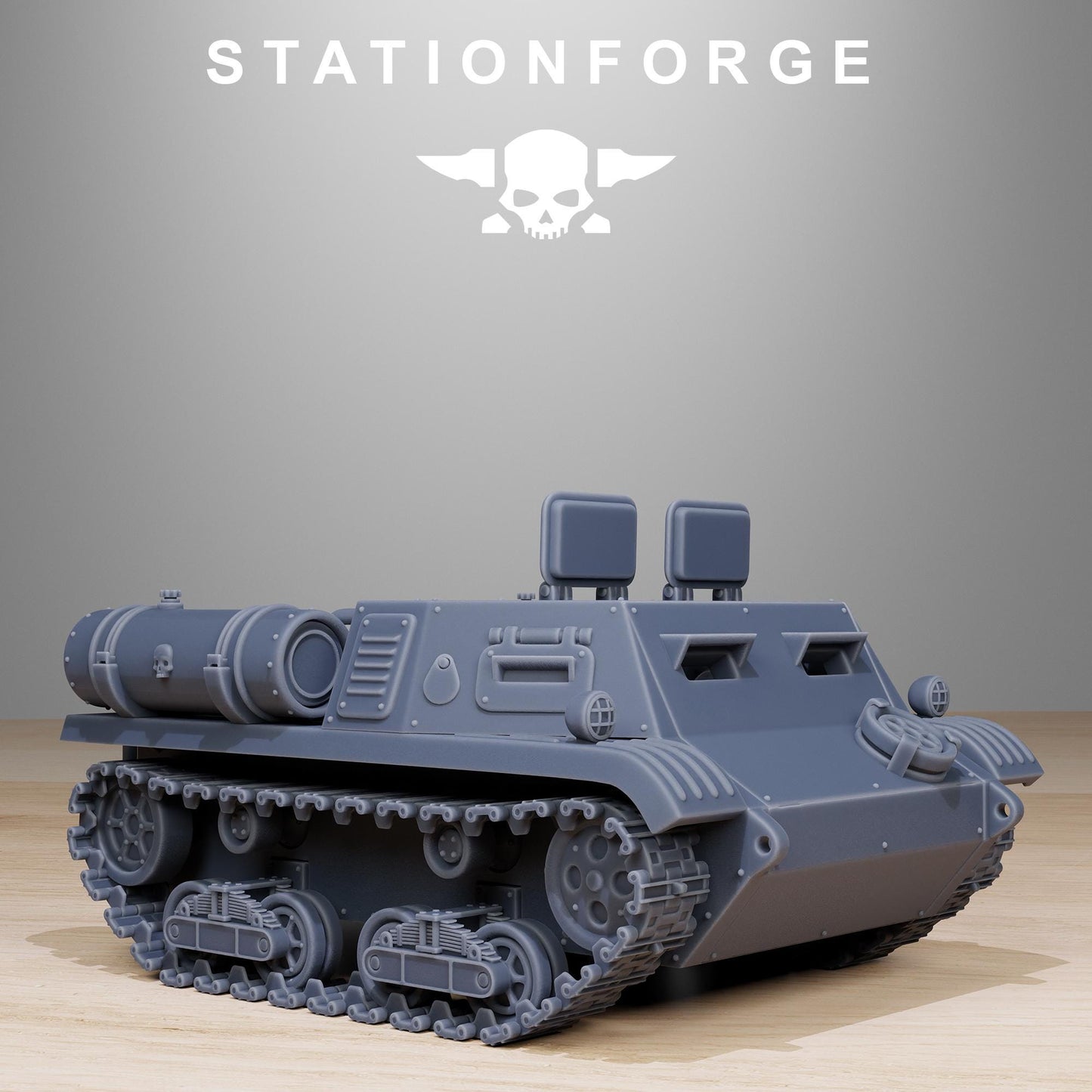 GrimGuard Tankette, Modular Sci-Fi Guardsmen Vehicle by STATIONFORGE, Sci-fi Wargames Proxy, Imperial Guard Transport Truck