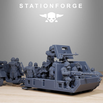 GrimGuard Tankette, Modular Sci-Fi Guardsmen Vehicle by STATIONFORGE, Sci-fi Wargames Proxy, Imperial Guard Transport Truck