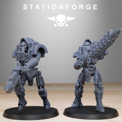 Astronet Heavy Infantry, Modular Sci-Fi Undead Robot Warriors by STATIONFORGE, Grimdark Wargames Proxy