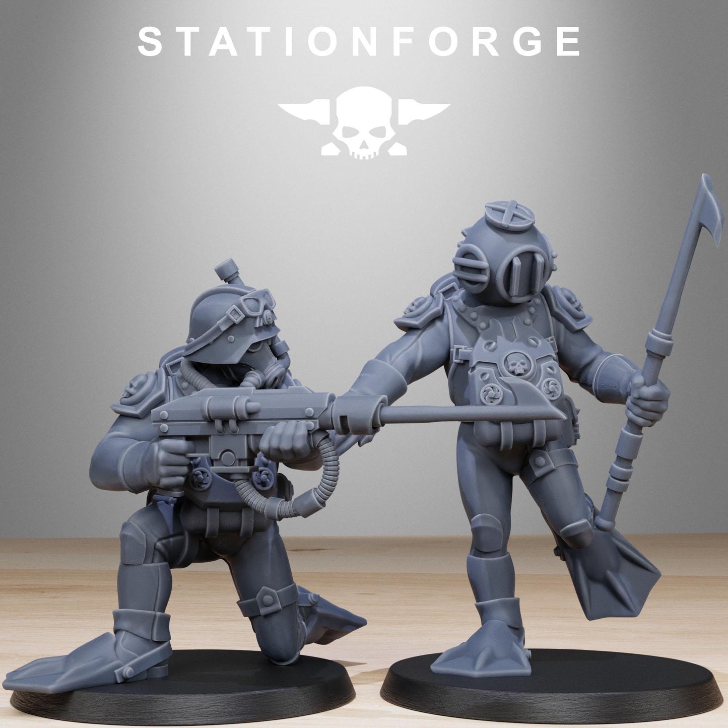 GrimGuard Divers, Death Korps Proxy, Sci-Fi Wargames Miniatures by STATIONFORGE