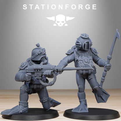 GrimGuard Divers, Death Korps Proxy, Sci-Fi Wargames Miniatures by STATIONFORGE
