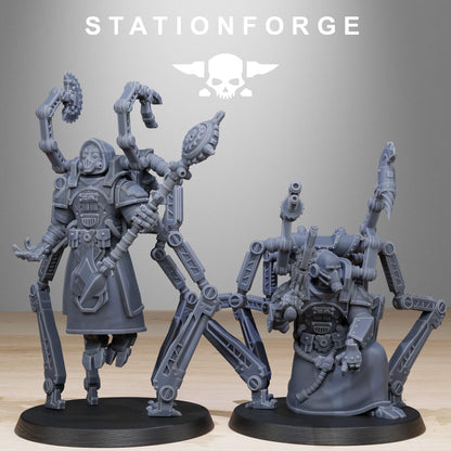 Scavenger Octapods, Space Techno-bots, modular Sci-Fi warriors by STATIONFORGE, Sci-Fi Wargames Cyber-themed Grimdark miniatures