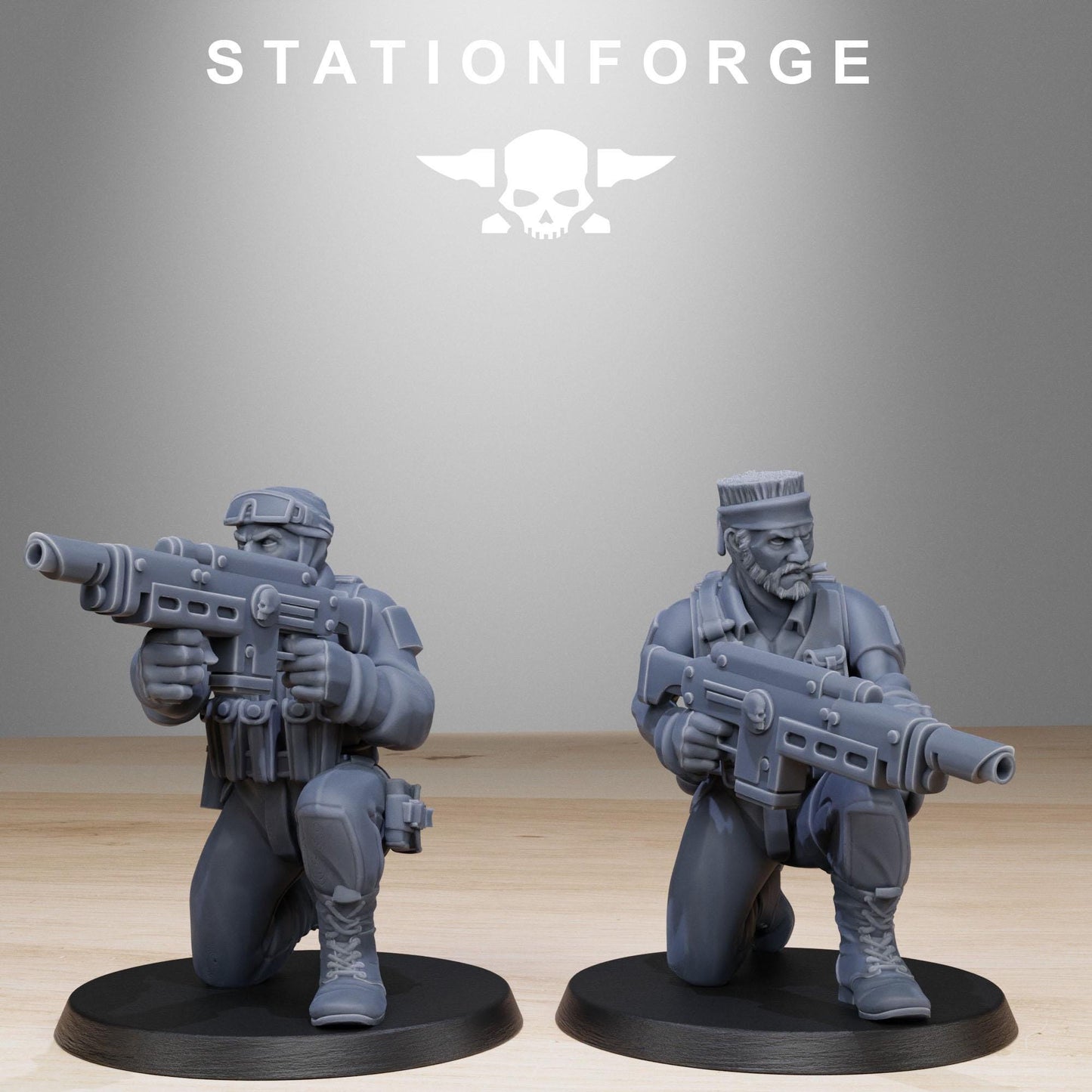 GrimGuard Counter Terrorists, Death Korps Proxy, Sci-Fi Wargames Miniatures by STATIONFORGE
