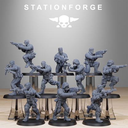 GrimGuard Counter Terrorists, Death Korps Proxy, Sci-Fi Wargames Miniatures by STATIONFORGE