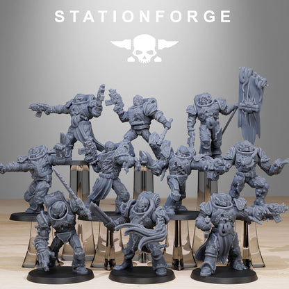 Corrupted Socratis Infantry, Modular Sci-Fi Marine warriors by STATIONFORGE, Grimdark Wargames Proxy