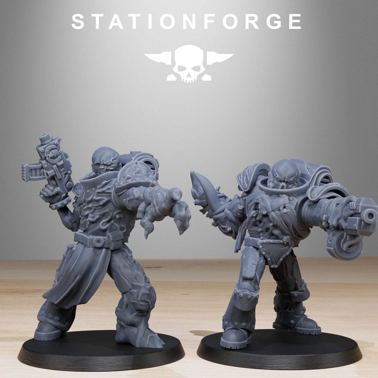 Corrupted Socratis Infantry, Modular Sci-Fi Marine warriors by STATIONFORGE, Grimdark Wargames Proxy
