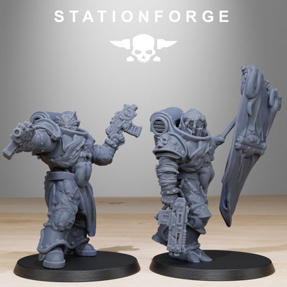 Corrupted Socratis Infantry, Modular Sci-Fi Marine warriors by STATIONFORGE, Grimdark Wargames Proxy