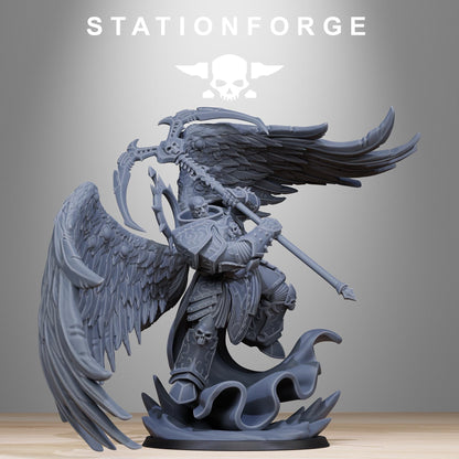 Corrupted Archon Angel, Chaotic Daemonic Monopose Miniatures Sculpted by STATIONFORGE  for Wargames set in the Grimdark Future