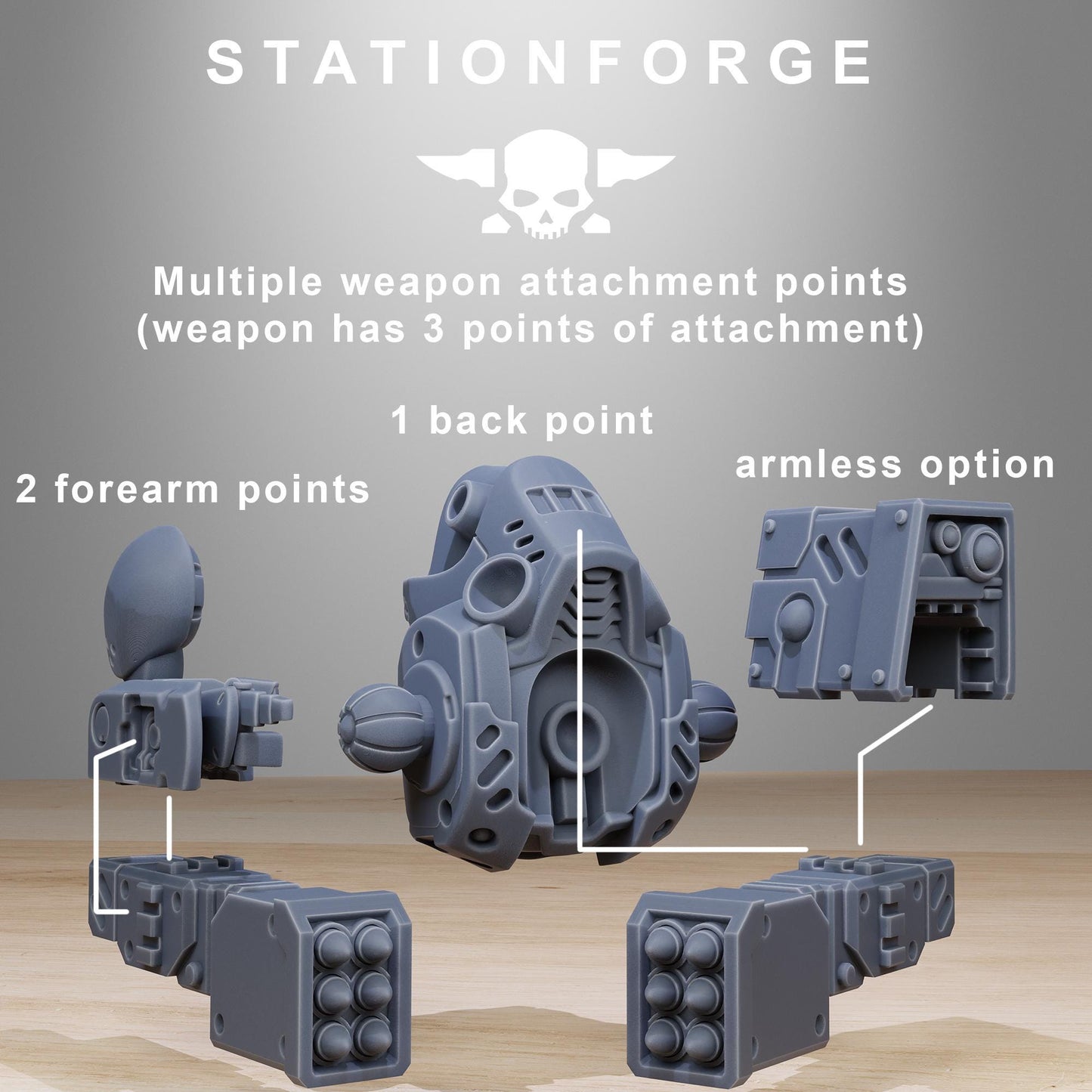 Tarion Strike Mechs Mk1 Builder Kit, Communitarian Alien Infantry, Sci-Fi Wargames Miniatures by STATIONFORGE