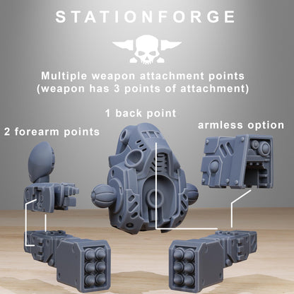 Tarion Strike Mechs Mk1 Builder Kit, Communitarian Alien Infantry, Sci-Fi Wargames Miniatures by STATIONFORGE