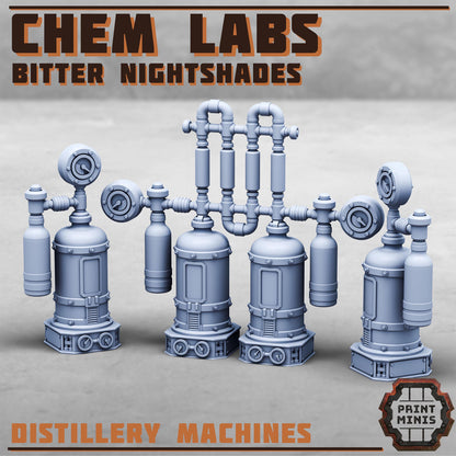Chem Laboratory - Bitter Nightshades - Sci-Fi Space Industrial Terrain by Print Minis - Entire set