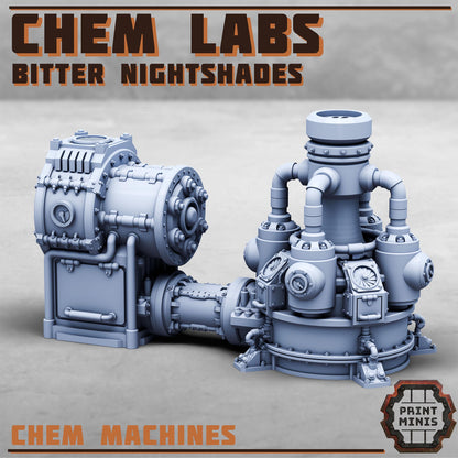 Chem Laboratory - Bitter Nightshades - Sci-Fi Space Industrial Terrain by Print Minis - Entire set