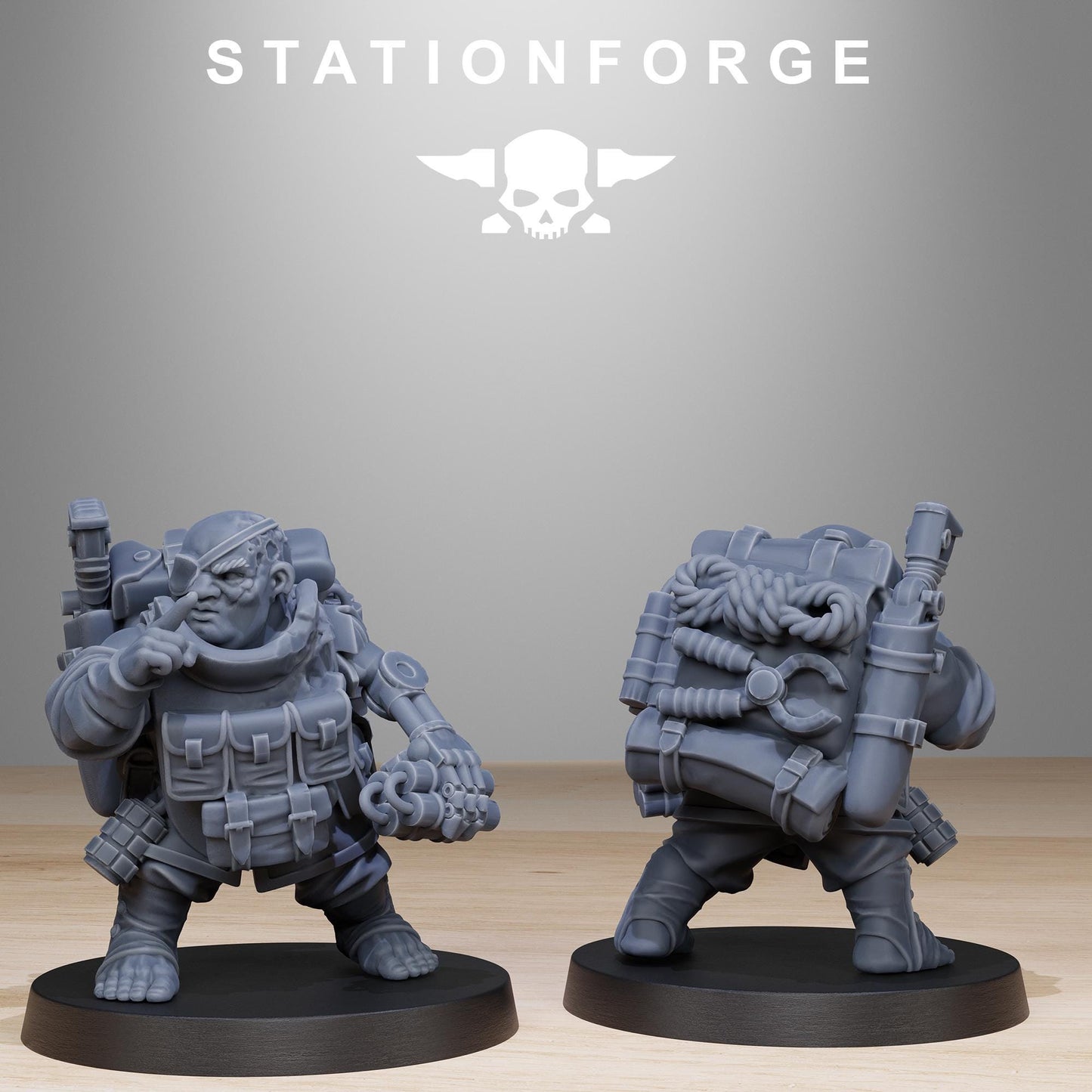 GrimGuard Skulldart Trappers, Death Korps Proxy, Sci-Fi Wargames Miniatures by STATIONFORGE