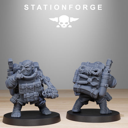 GrimGuard Skulldart Trappers, Death Korps Proxy, Sci-Fi Wargames Miniatures by STATIONFORGE