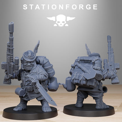 GrimGuard Skulldart Trappers, Death Korps Proxy, Sci-Fi Wargames Miniatures by STATIONFORGE