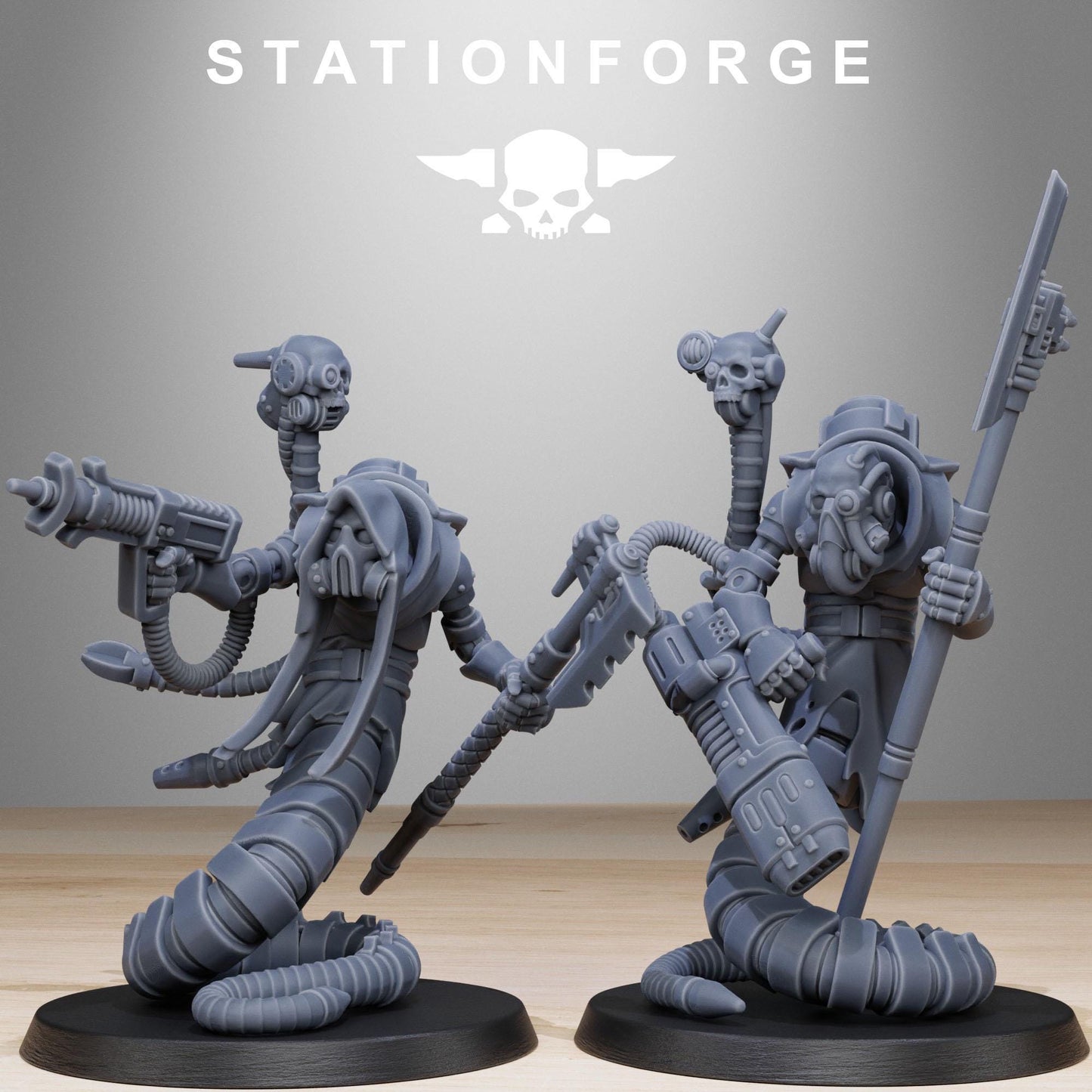 Scavenger Serpents, Space Techno-bots, modular Sci-Fi warriors by STATIONFORGE, Sci-Fi Wargames Cyber-themed Grimdark miniatures