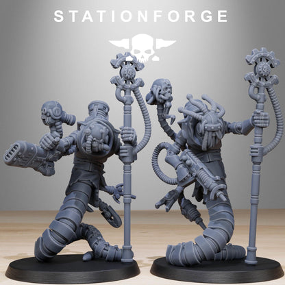 Scavenger Serpents, Space Techno-bots, modular Sci-Fi warriors by STATIONFORGE, Sci-Fi Wargames Cyber-themed Grimdark miniatures