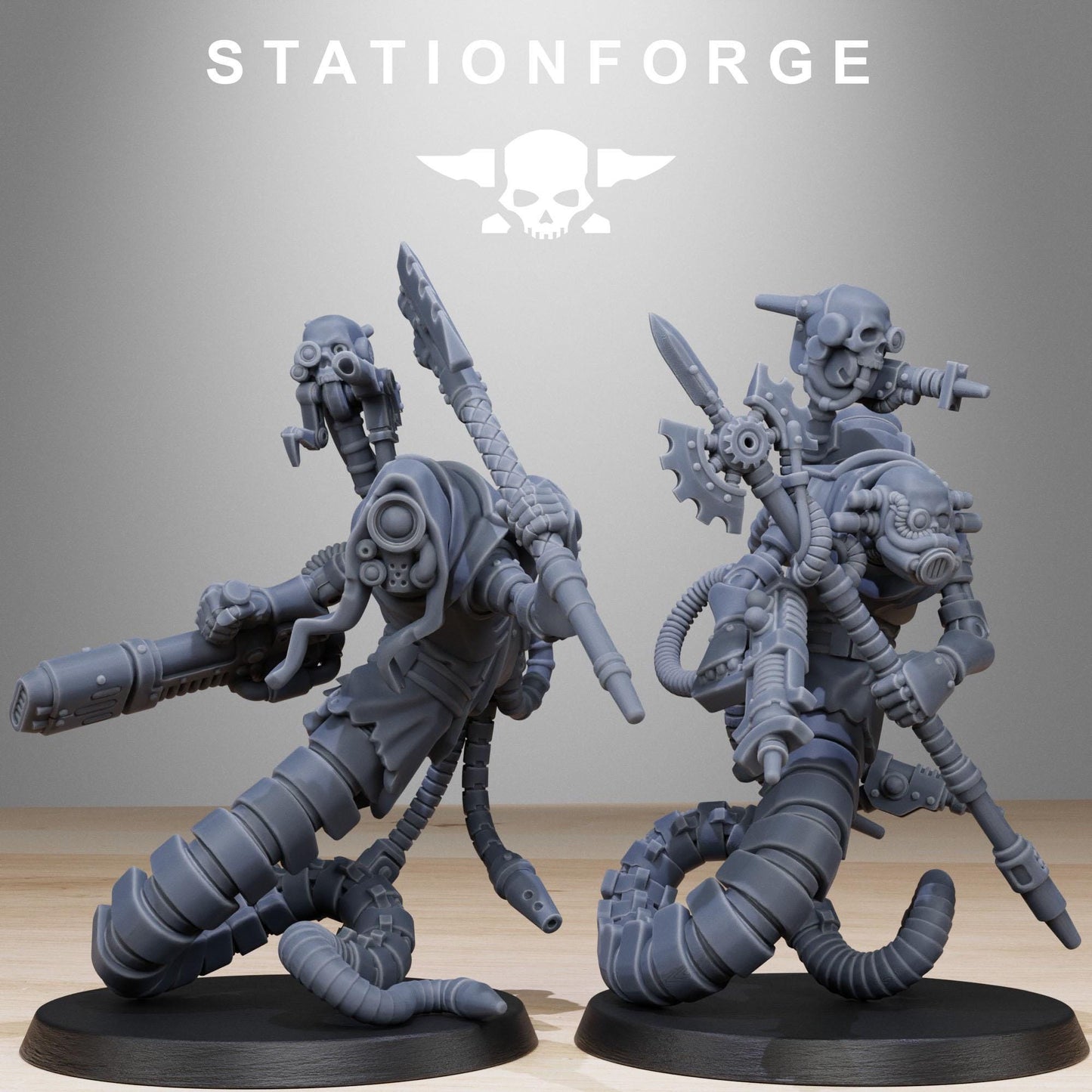 Scavenger Serpents, Space Techno-bots, modular Sci-Fi warriors by STATIONFORGE, Sci-Fi Wargames Cyber-themed Grimdark miniatures