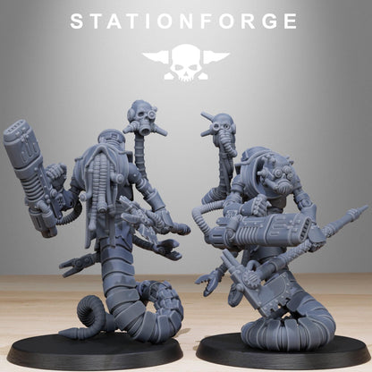 Scavenger Serpents, Space Techno-bots, modular Sci-Fi warriors by STATIONFORGE, Sci-Fi Wargames Cyber-themed Grimdark miniatures