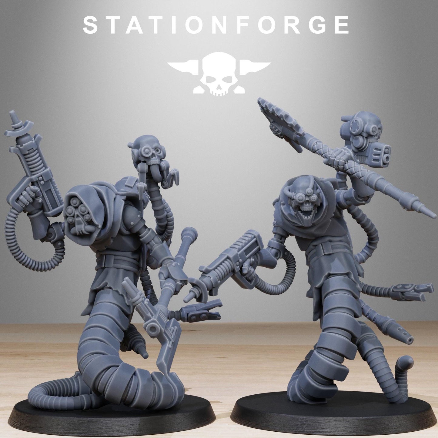Scavenger Serpents, Space Techno-bots, modular Sci-Fi warriors by STATIONFORGE, Sci-Fi Wargames Cyber-themed Grimdark miniatures