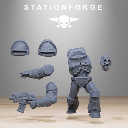 Socratis Zombies, Modular Sci-Fi Marine warriors by STATIONFORGE, Grimdark Wargames Proxy