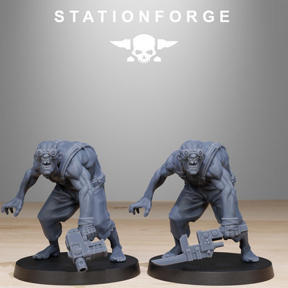 Corrupted Guard Wretched, Chaos Worshipper Sci-Fi Wargames Miniatures by STATIONFORGE, Corrupted Imperial Guard