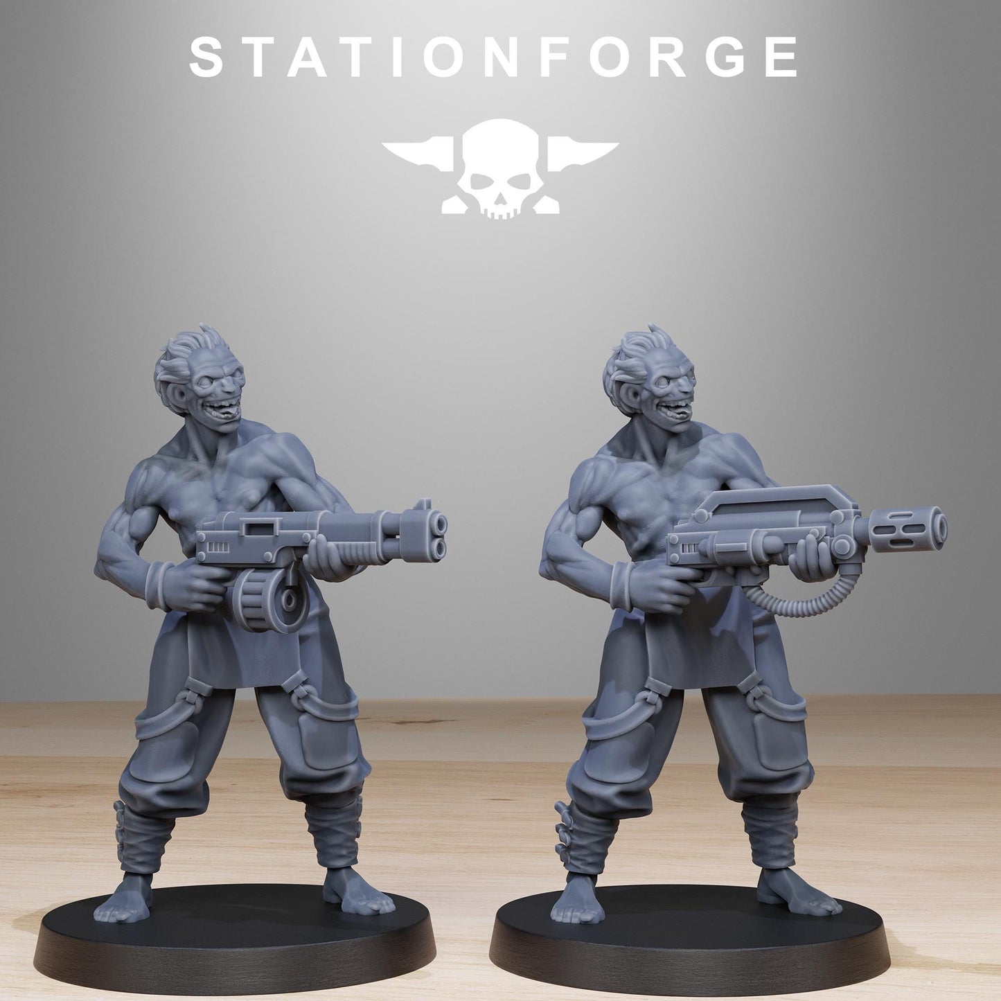 Corrupted Guard Wretched, Chaos Worshipper Sci-Fi Wargames Miniatures by STATIONFORGE, Corrupted Imperial Guard