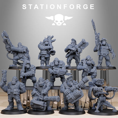 Orkaz Team Fighters, Space-Faring Orkish Menace Sculpted by STATIONFORGE, Grimdark Compatible, Sci-Fi Wargame Scale