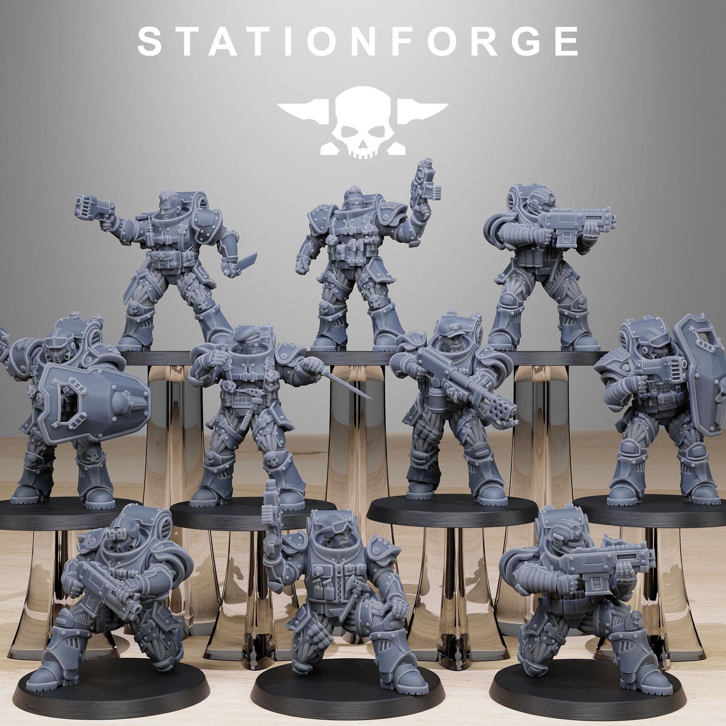 Socratis Light Reinforcement, Modular Sci-Fi Marine warriors by STATIONFORGE, Grimdark Wargames Proxy