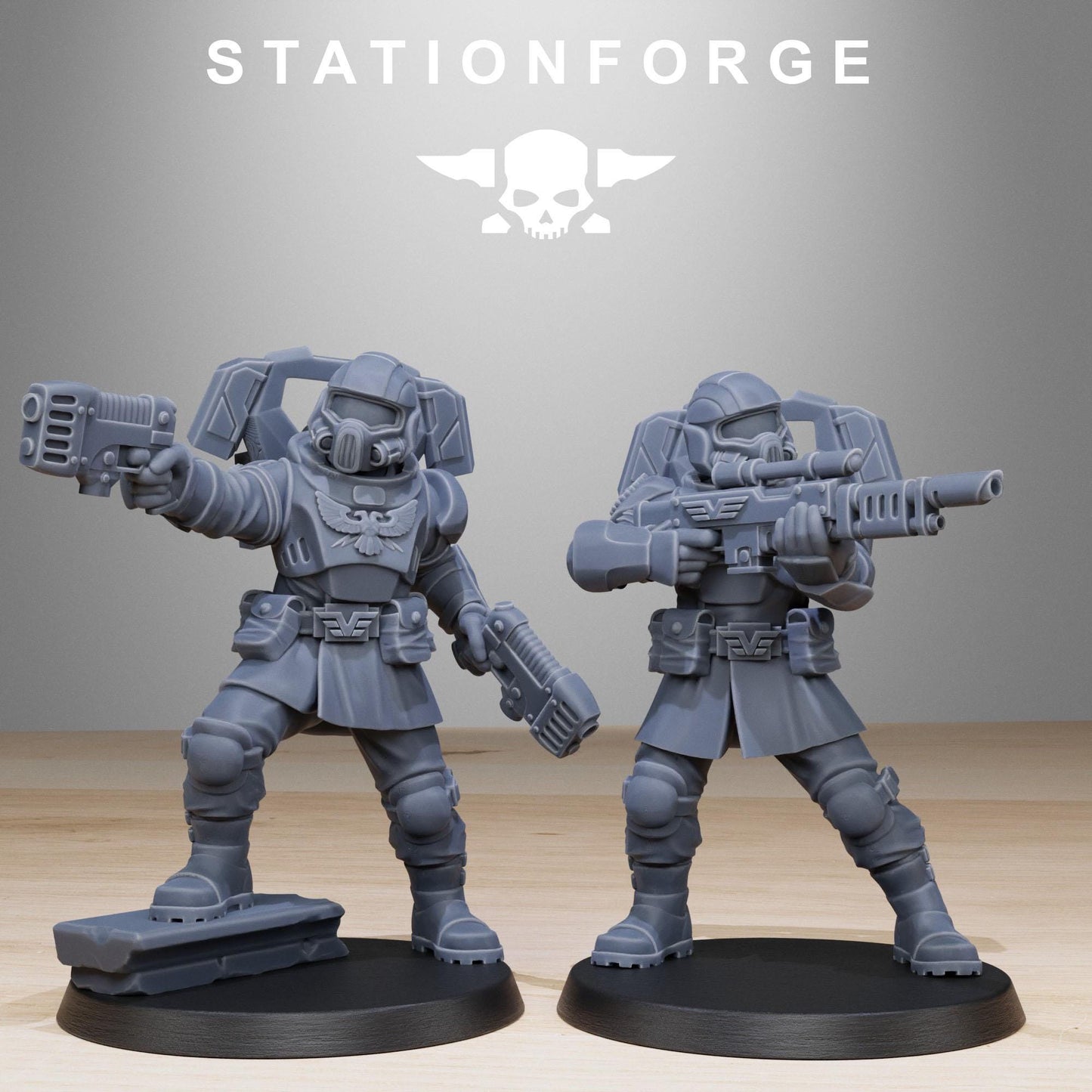 Vaskar Jump Squad, Death Korps Proxy, Sci-Fi Wargames Miniatures by STATIONFORGE