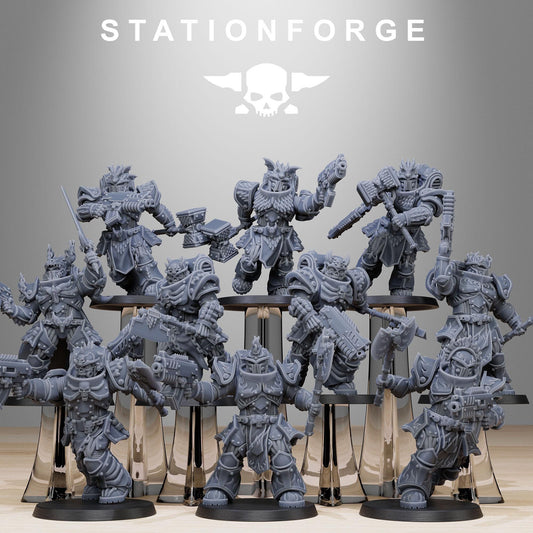 Socratis Dragon Knights, Modular Sci-Fi Marine warriors by STATIONFORGE, Grimdark Wargames Proxy