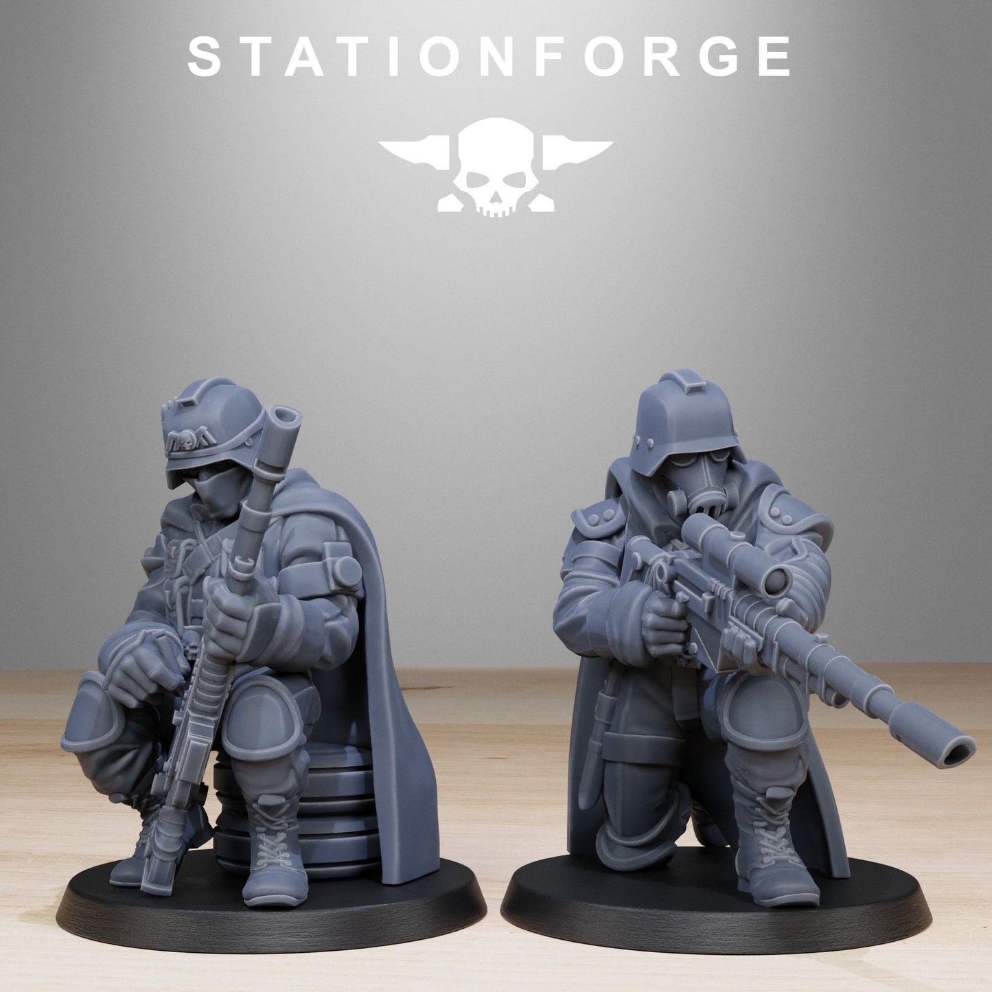GrimGuard Snipers, Death Korps Proxy, Sci-Fi Wargames Miniatures by STATIONFORGE