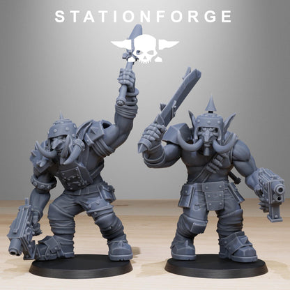 Orkaz Trolls, Space-Faring Orkish Menace Sculpted by STATIONFORGE, Grimdark Compatible, Sci-Fi Wargame Scale