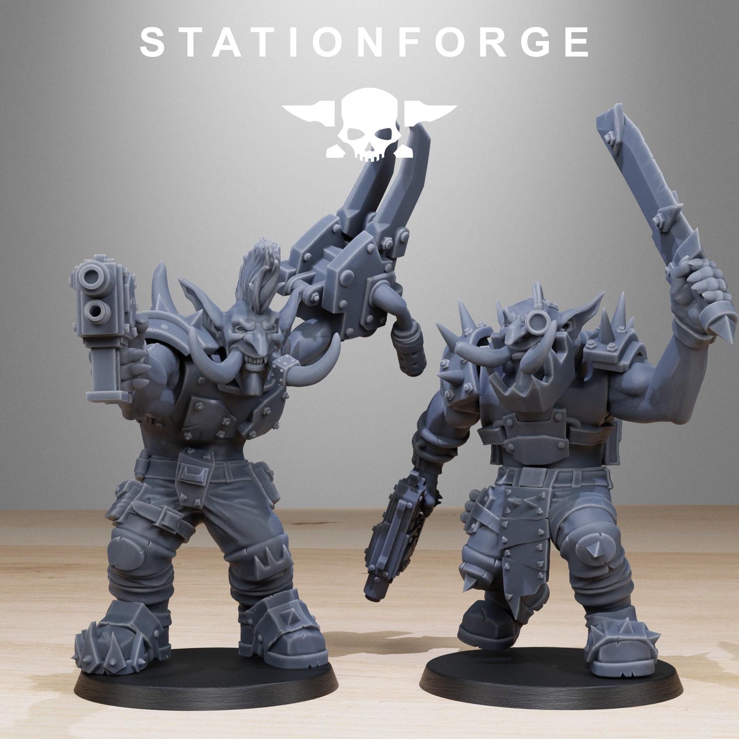 Orkaz Trolls, Space-Faring Orkish Menace Sculpted by STATIONFORGE, Grimdark Compatible, Sci-Fi Wargame Scale