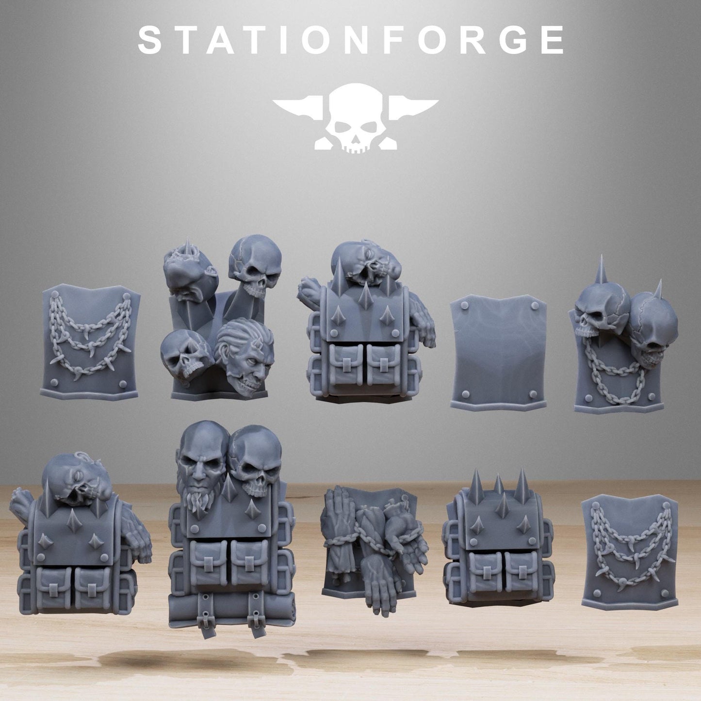 Corrupted Guard Builder Kit, Chaos Worshipper Sci-Fi Wargames Miniatures by STATIONFORGE, Corrupted Imperial Guard