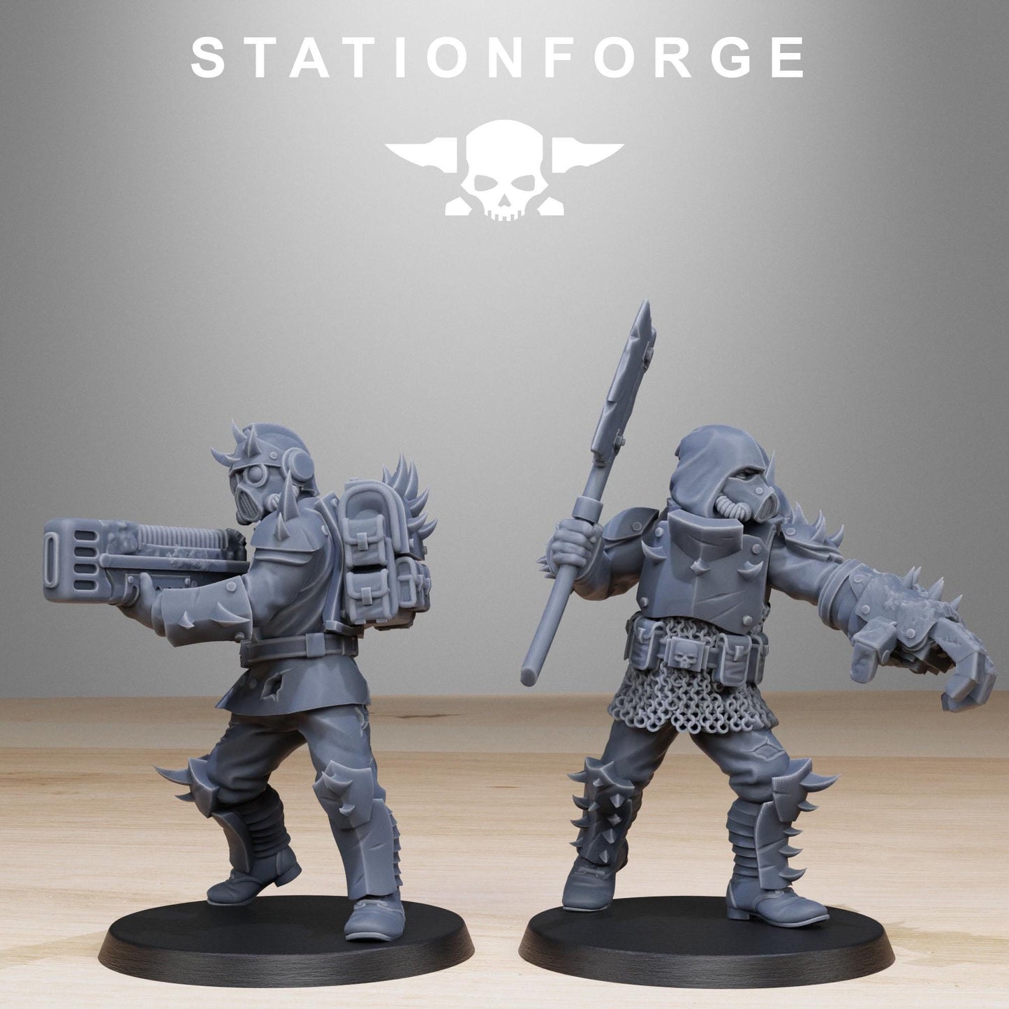 Corrupted Guard Builder Kit, Chaos Worshipper Sci-Fi Wargames Miniatures by STATIONFORGE, Corrupted Imperial Guard