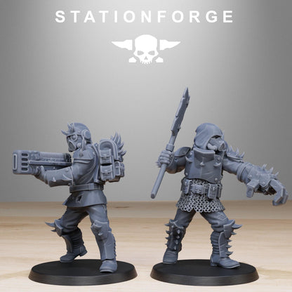 Corrupted Guard Builder Kit, Chaos Worshipper Sci-Fi Wargames Miniatures by STATIONFORGE, Corrupted Imperial Guard