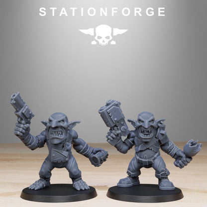 Gobs Infantry Reborn, Space-Faring Orkish Menace Sculpted by STATIONFORGE, Grimdark Compatible, Sci-Fi Wargame Scale