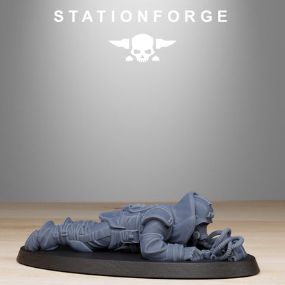 GrimGuard Bomb Squad, Death Korps Proxy, Sci-Fi Wargames Miniatures by STATIONFORGE