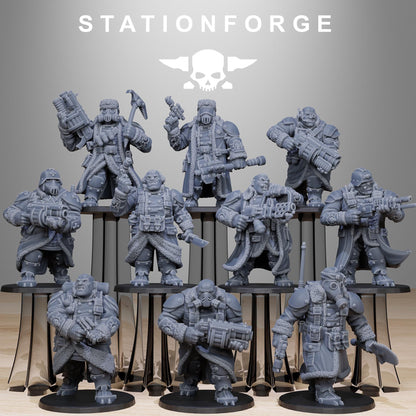 GrimGuard Frostwatch Mutants, Imperial Guard Proxy, Sci-Fi Wargames Miniatures by STATIONFORGE