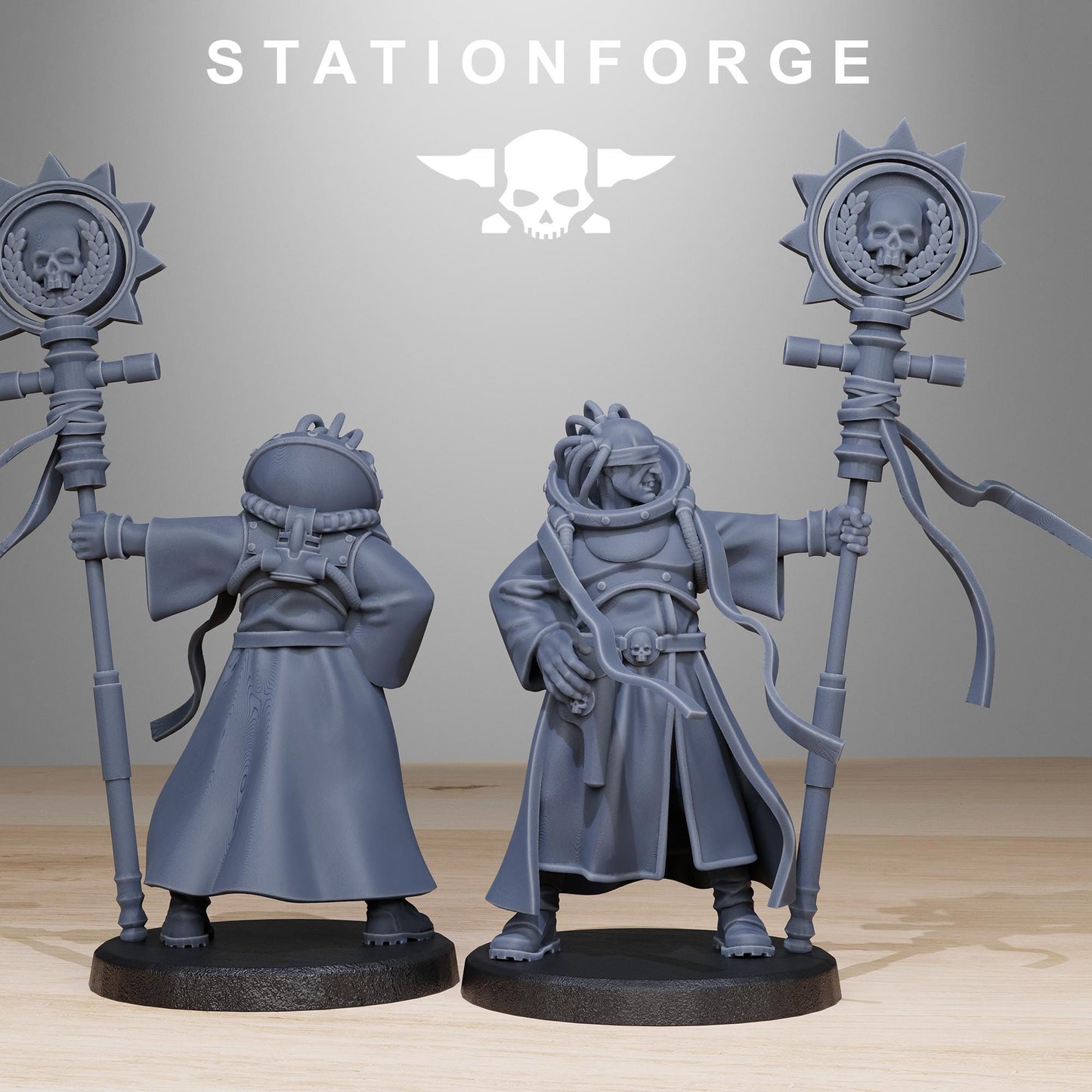GrimCorp Mercenaries, Death Korps Proxy, Sci-Fi Wargames Miniatures by STATIONFORGE