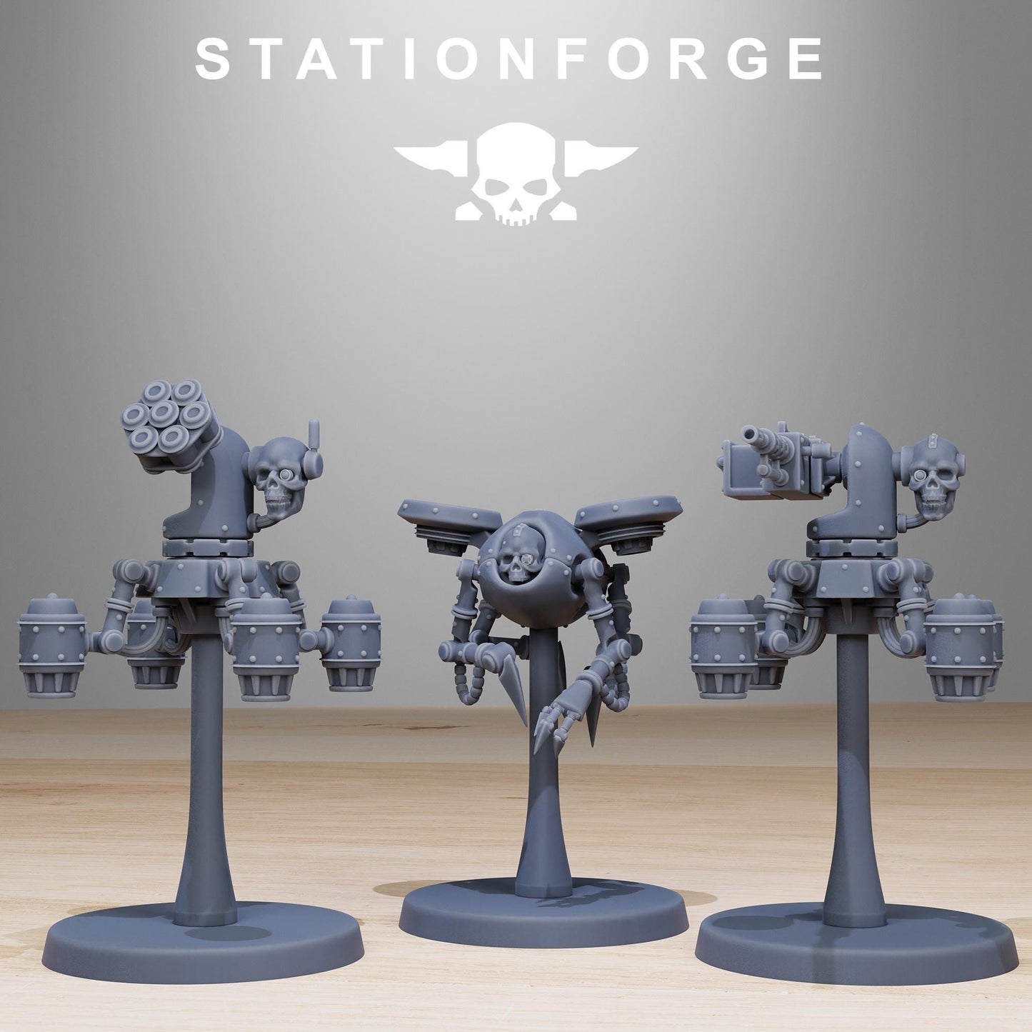 Scavenger Drones, Mechanical Drone Bots, Sci-Fi Wargames Miniatures by STATIONFORGE