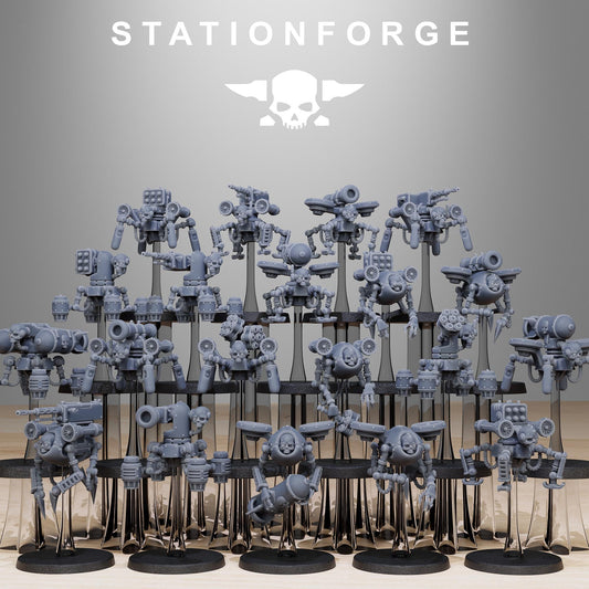 Scavenger Drones, Mechanical Drone Bots, Sci-Fi Wargames Miniatures by STATIONFORGE