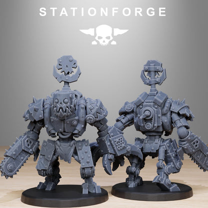 Orkaz Bots Infantry, Space-Faring Orkish Menace Sculpted by STATIONFORGE, Grimdark Compatible, Sci-Fi Wargame Scale