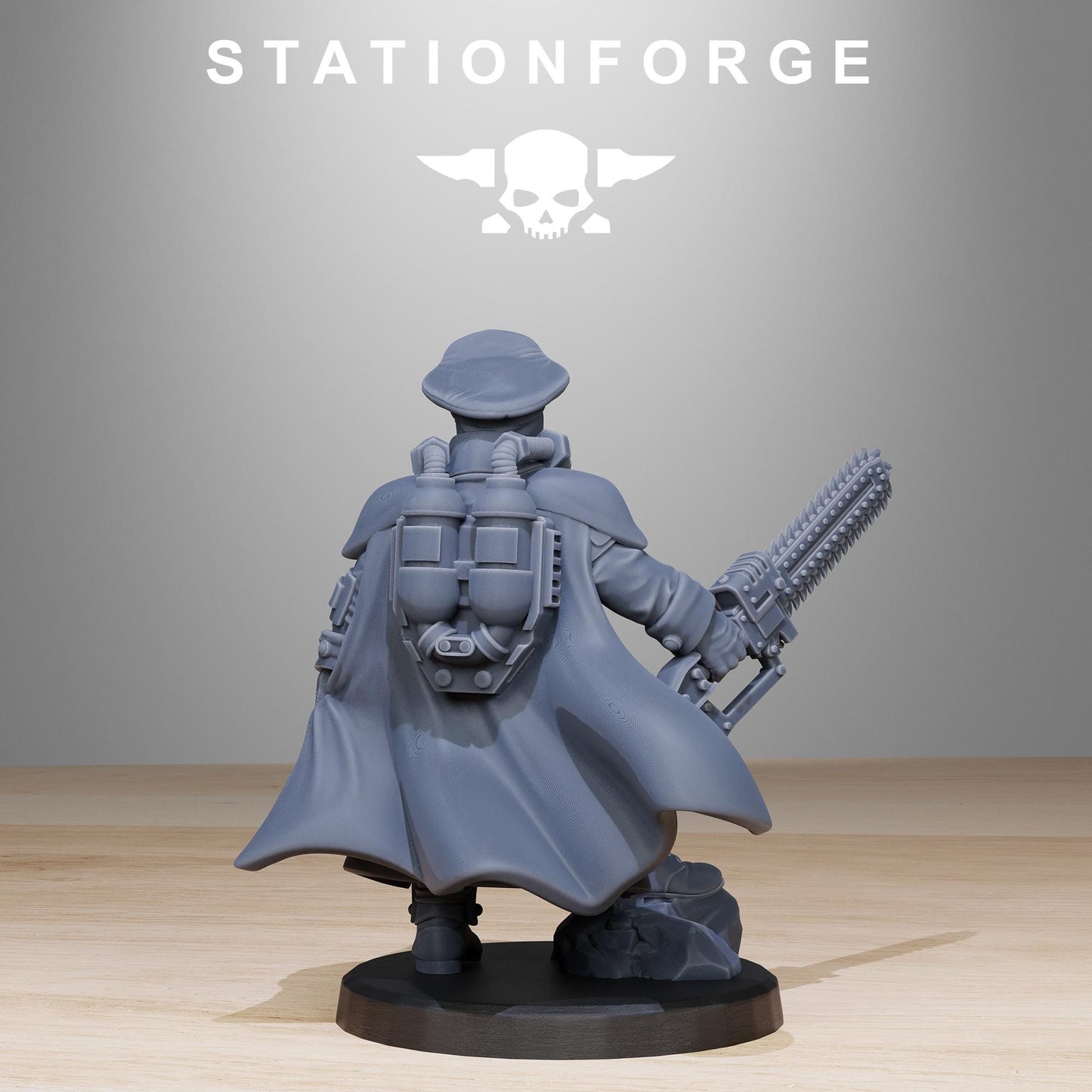 GrimGuard Frostwatch Officer, Death Korps Proxy, Sci-Fi Wargames Miniatures by STATIONFORGE