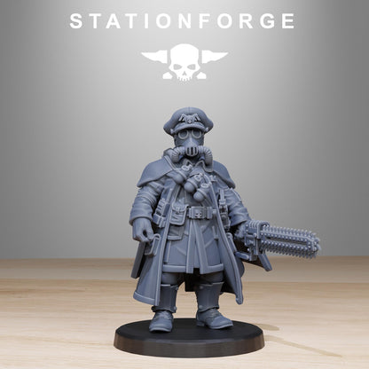 GrimGuard Frostwatch Officer, Death Korps Proxy, Sci-Fi Wargames Miniatures by STATIONFORGE