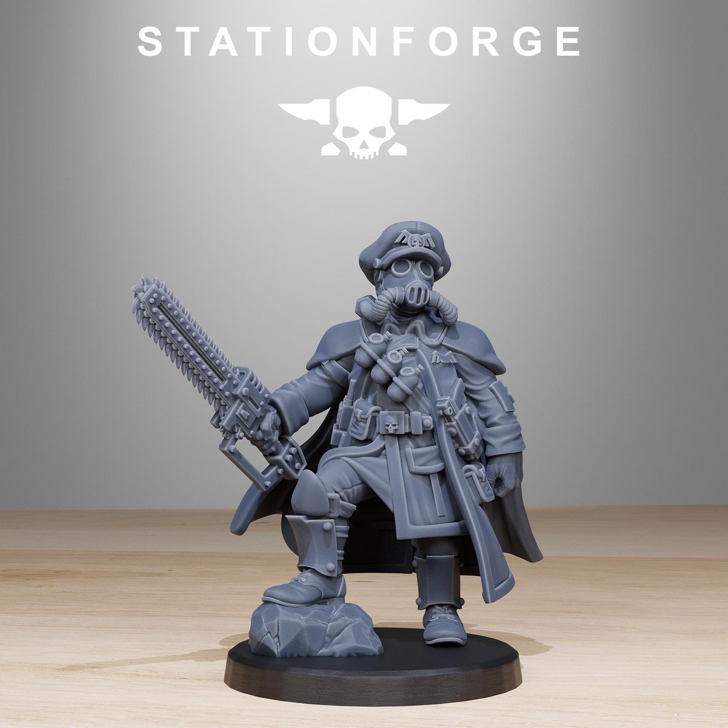 GrimGuard Frostwatch Officer, Death Korps Proxy, Sci-Fi Wargames Miniatures by STATIONFORGE