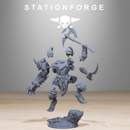 Corrupted Gladiator, Chaos Worshipper Sci-Fi Wargames Miniatures by STATIONFORGE, Corrupted Imperial Guard